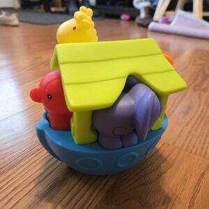 Infantino Baby Toy Chewy Ark Noah Arc Giraffe Lion Elephant Monkey Colors Shapes